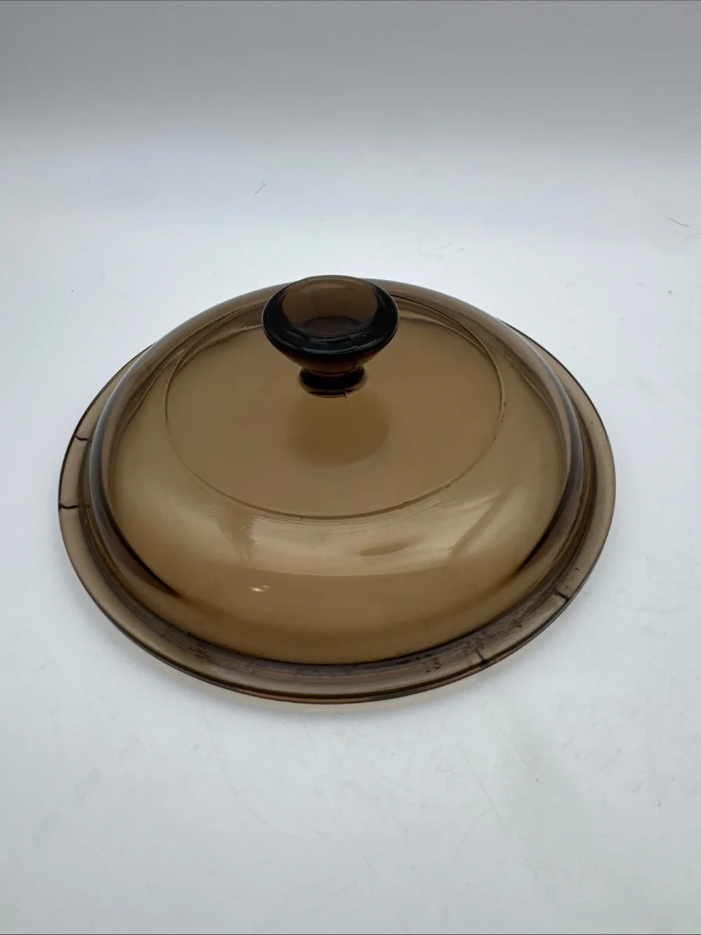 Vtg Vision Corning Ware USA 1L Amber Sauce Pan Pot w/Pour Spout & Pyrex Lid